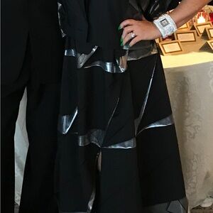 RARE Issey Miyake Origami 132 5. Black / Silver Foil SKIRT/Wide Leg  Pants